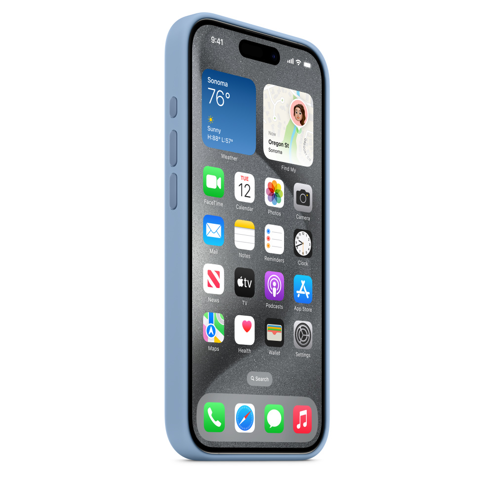 Силиконовый чехол Naturally Silicone Case with MagSafe Winter Blue для iPhone 15 Pro