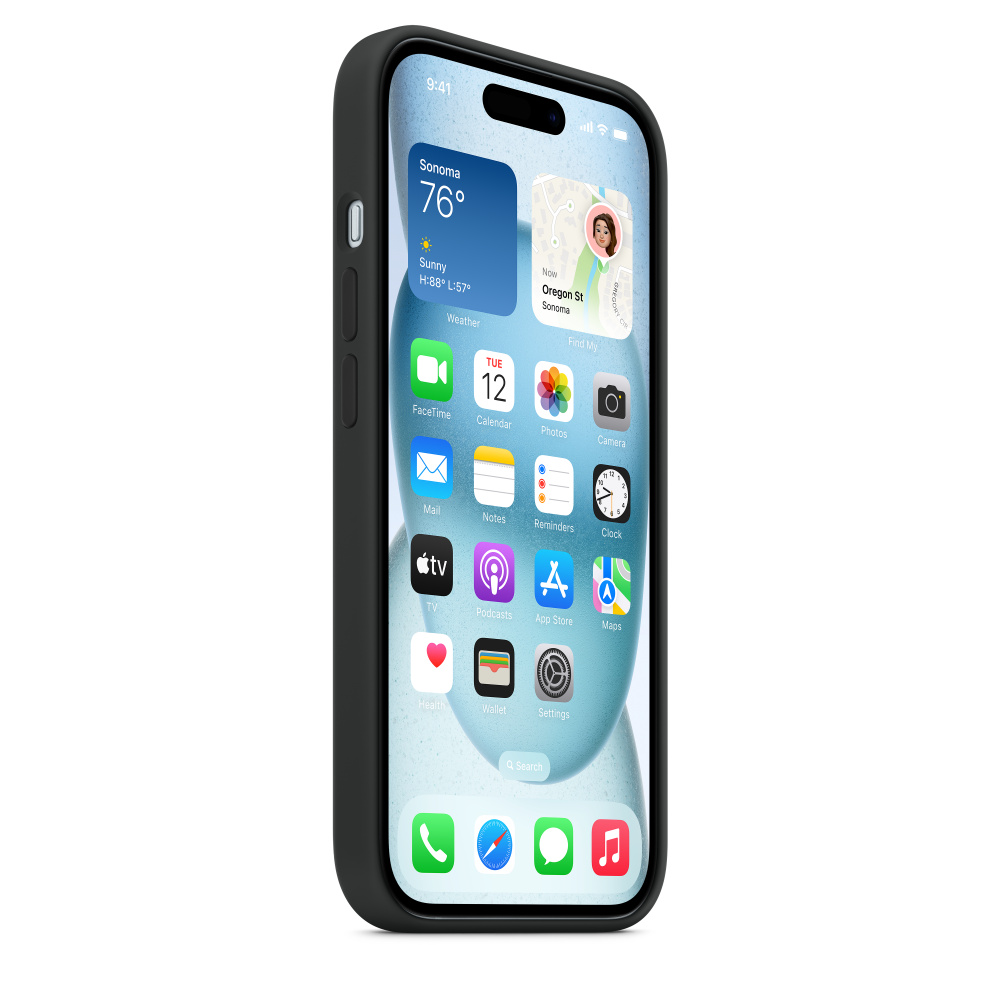 Силиконовый чехол Apple iPhone 15 Silicone Case with MagSafe - Black (MT0J3ZM/A) для iPhone 15