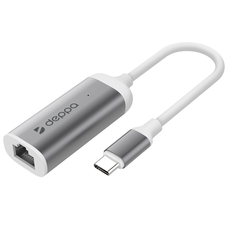 Переходник Deppa USB Type C - Gigabit Ethernet для MacBook (73119)