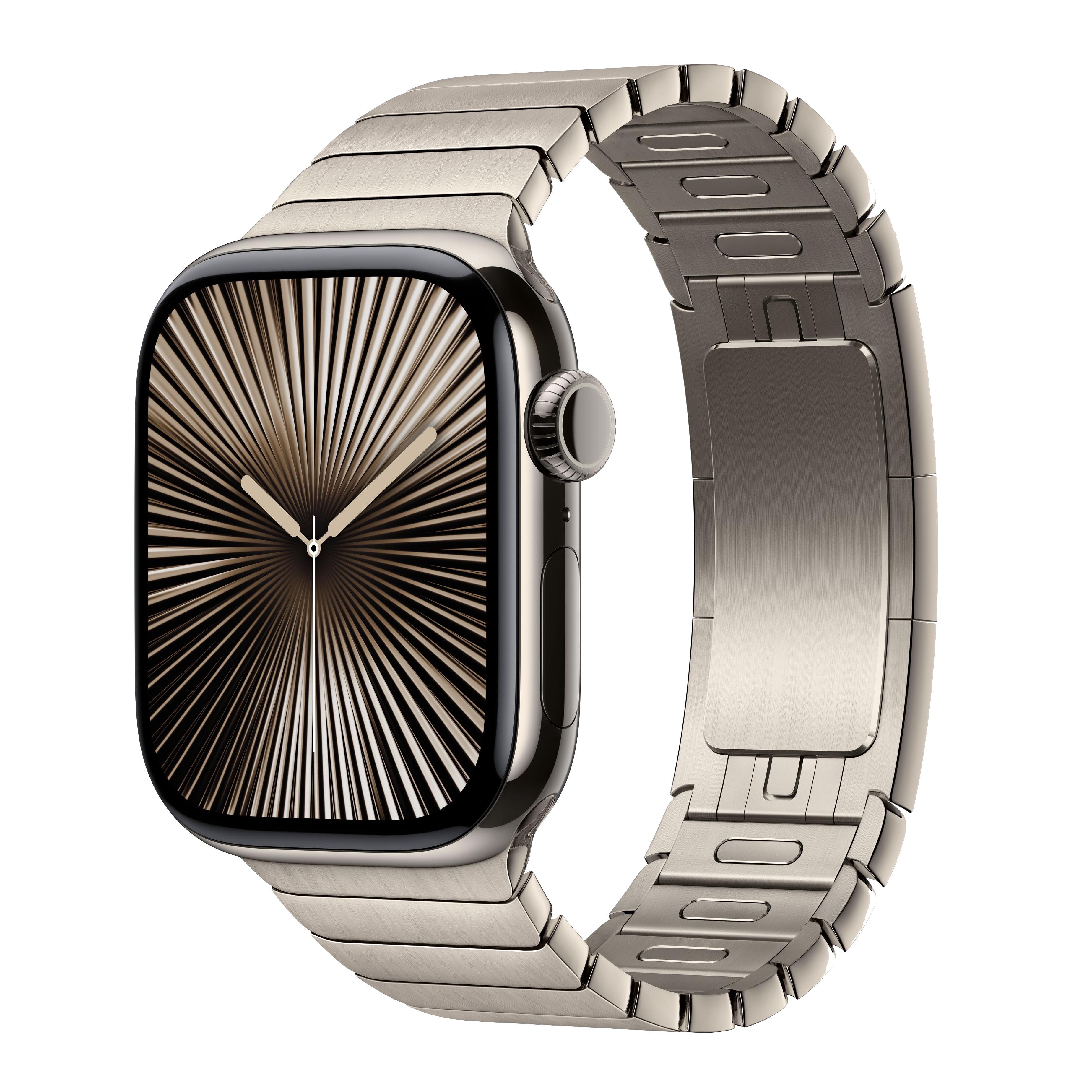 Умные часы Apple Watch Series 10 GPS + Cellular, 42mm Natural Titanium Case with Natural Link Bracelet