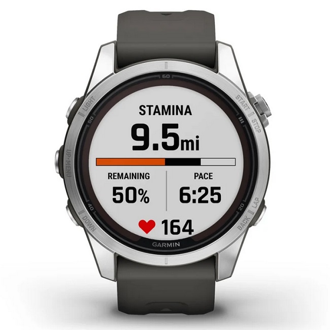 Умные часы Garmin fenix 7S Pro – Solar Edition Silver with Graphite Band (010-02776-01)