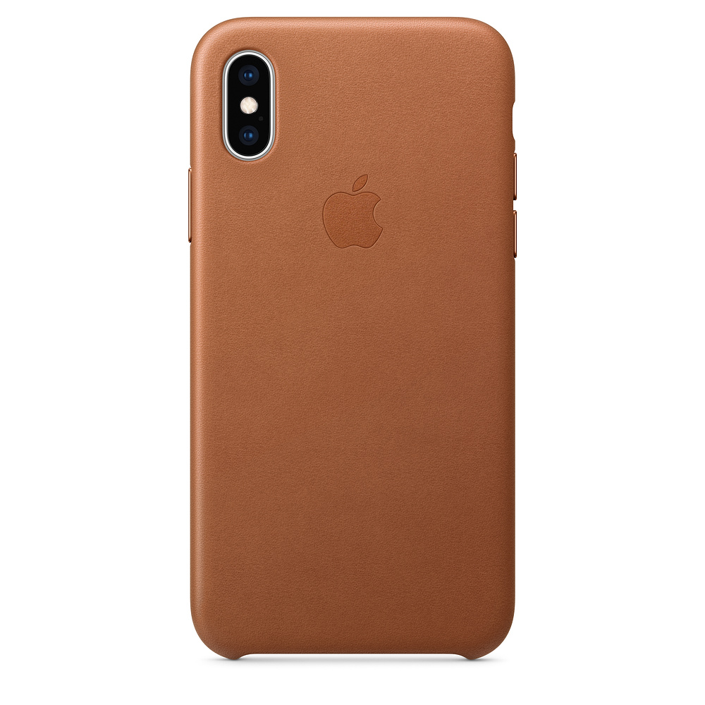 Кожаный чехол Apple iPhone XS Leather Case - Saddle Brown (MRWP2ZM/A) для iPhone XS