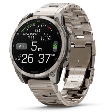 Умные часы Garmin fenix 8 – 47 mm AMOLED Sapphire bare titanium, graphite with a titanium band (010-02904-40)