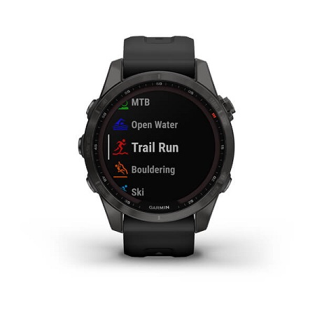 Умные часы Garmin fenix 7S – Sapphire Solar Edition Carbon Grey DLC Titanium with Black Band (010-02539-25)
