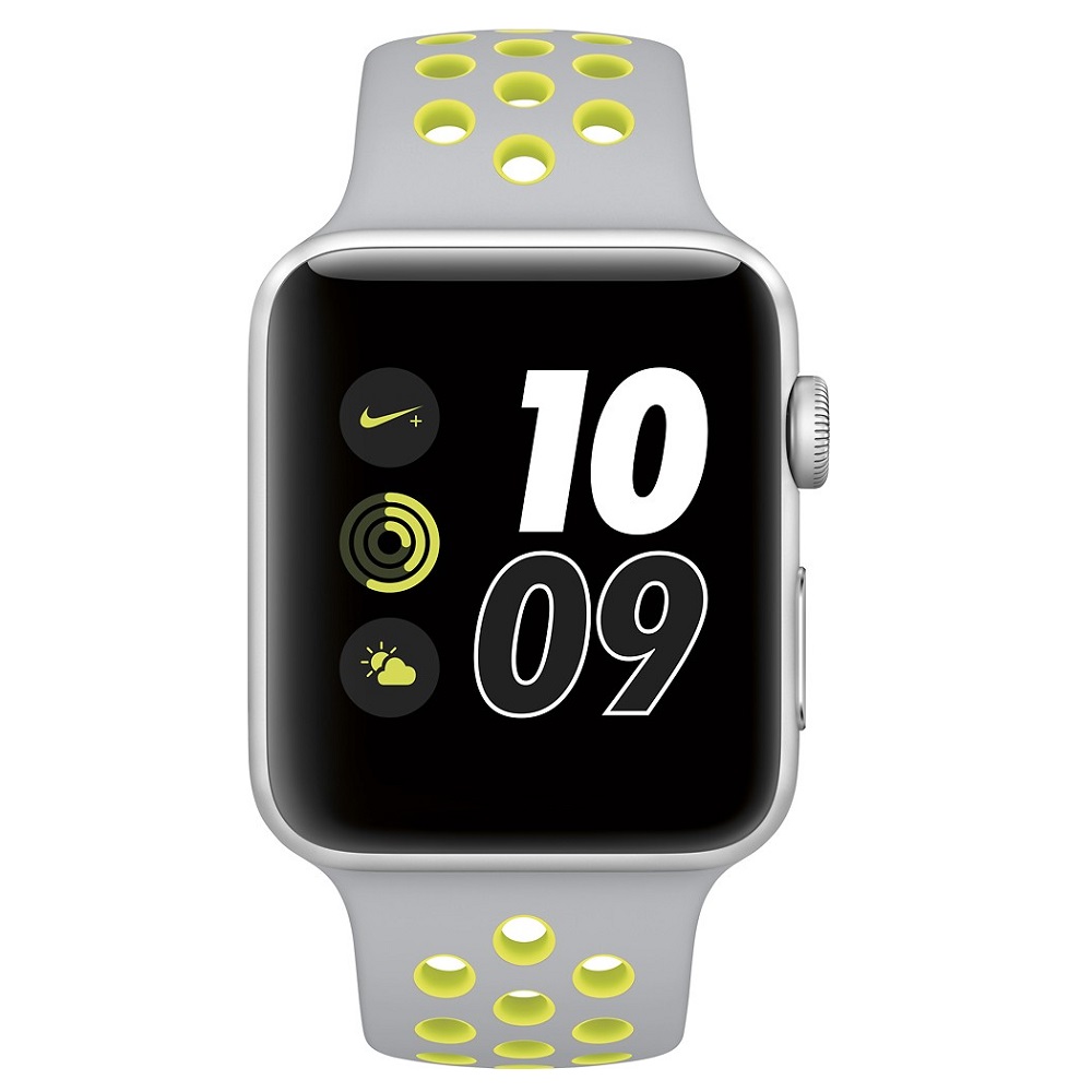 Часы Apple Watch Series 2 42mm (Silver Aluminum Case with Flat Silver/Volt Nike Sport Band)