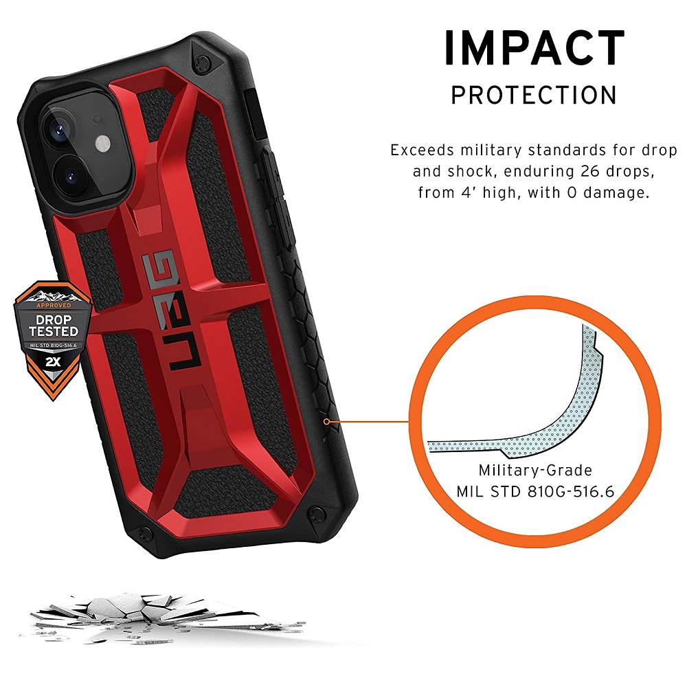 Противоударный защитный чехол UAG Monarch Crimson для iPhone 12 mini