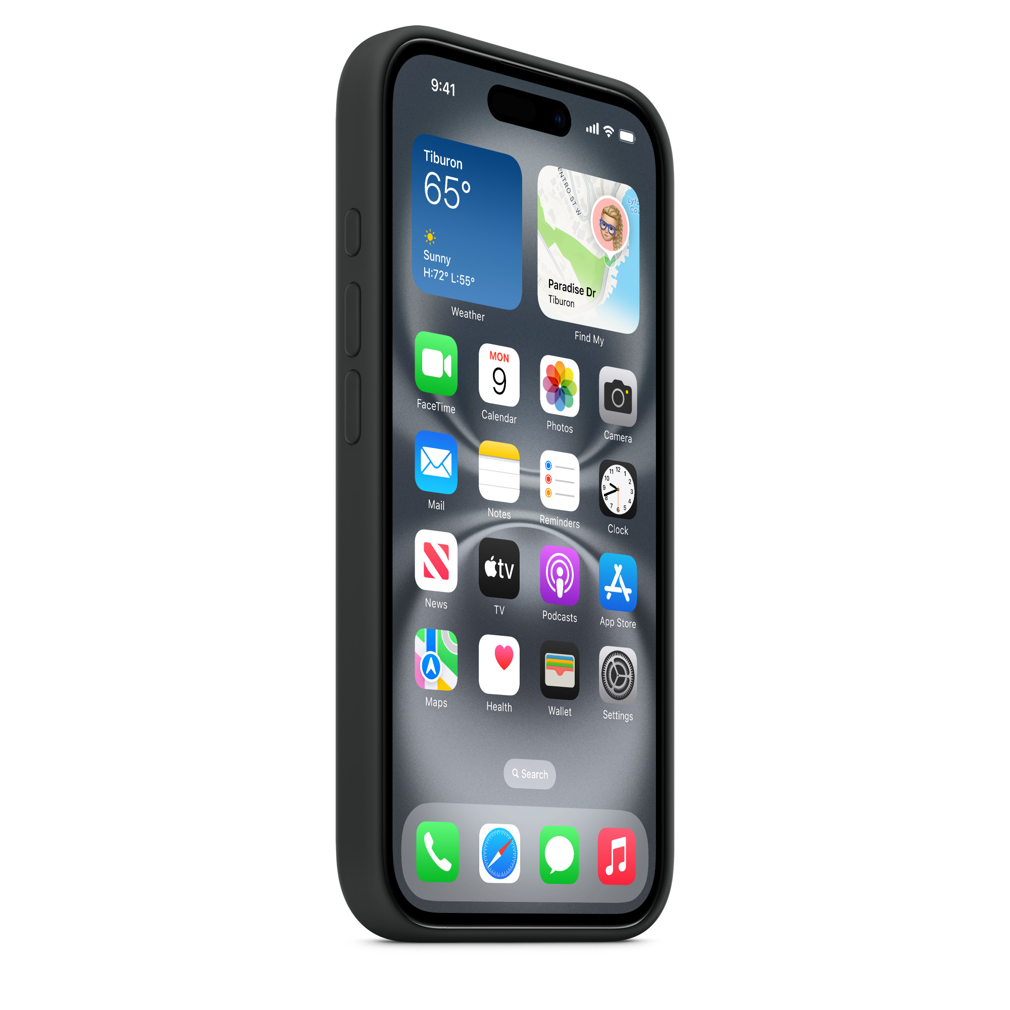 Силиконовый чехол Naturally Silicone Case with MagSafe Black для iPhone 16