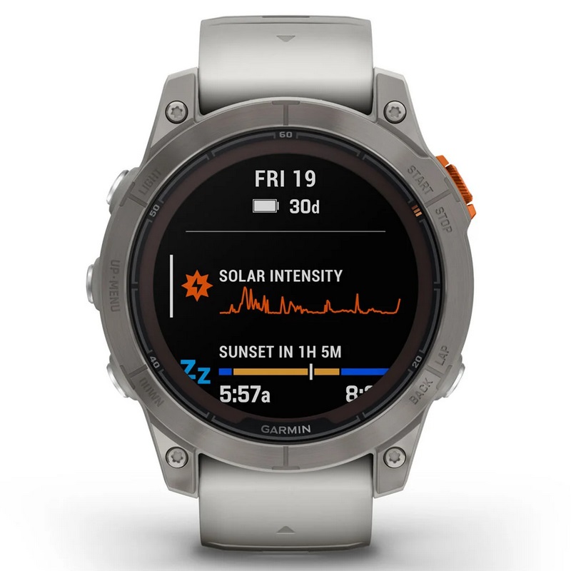 Умные часы Garmin fenix 7 Pro – Sapphire Solar Edition Titanium with Fog Gray/Ember Orange Band (010-02777-21)