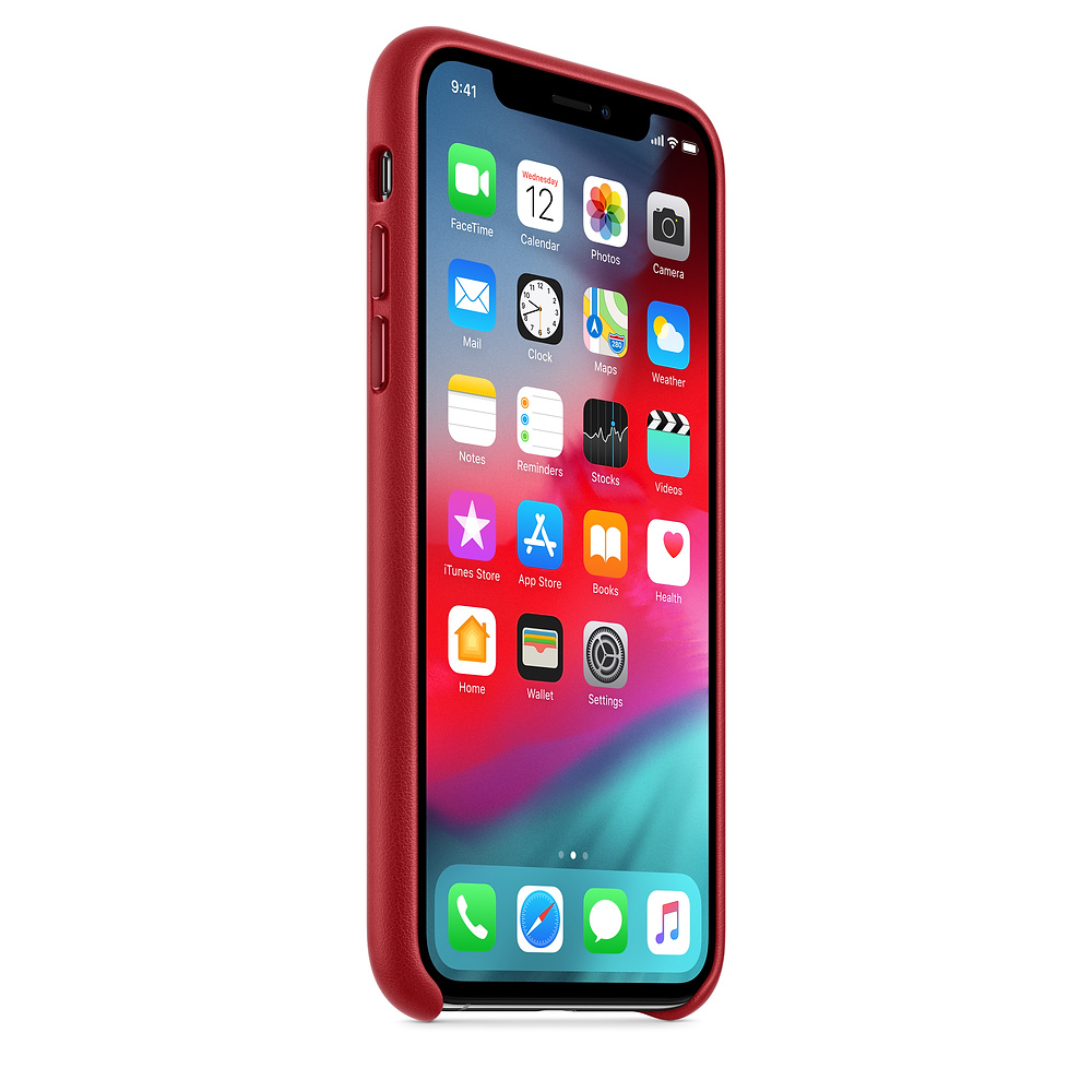 Кожаный чехол Apple iPhone XS Max Leather Case - (PRODUCT)RED (MRWQ2ZM/A) для iPhone XS Max