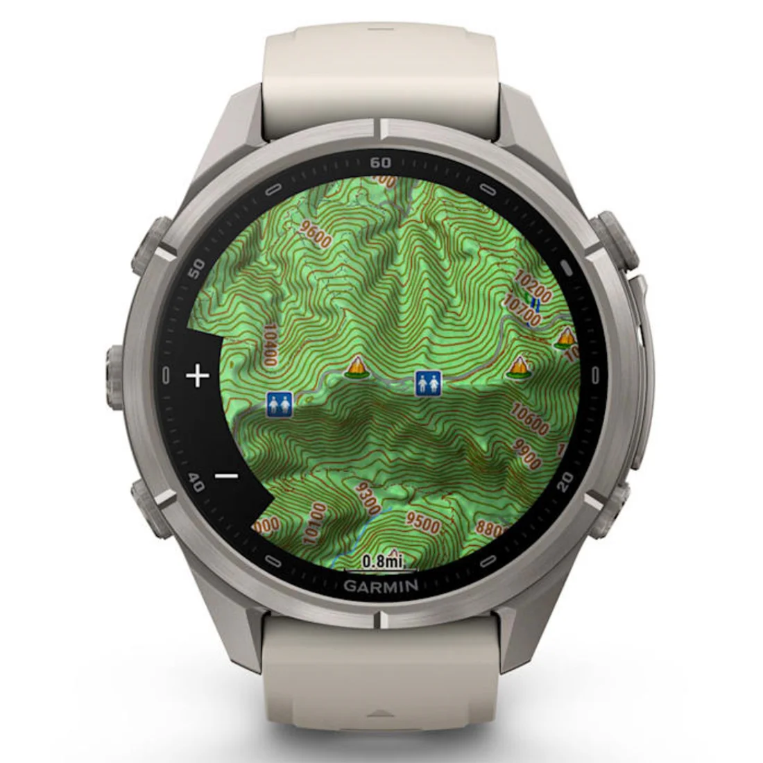 Умные часы Garmin fenix 9 Pro - 43 mm inReach Titanium with Fog Grey Silicone Band (010-04335-81)