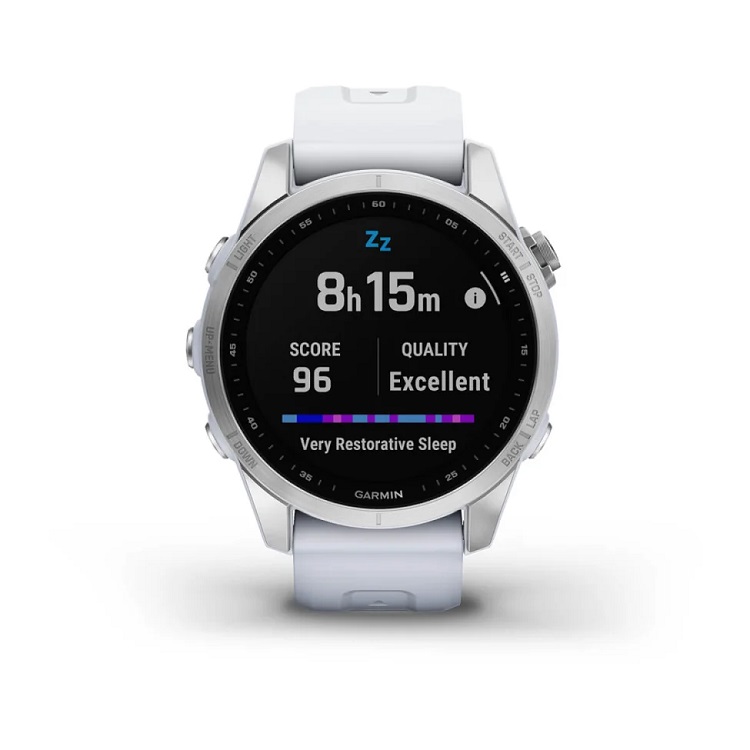 Умные часы Garmin fenix 7S – Standard Edition Silver with Whitestone Band (010-02539-03)