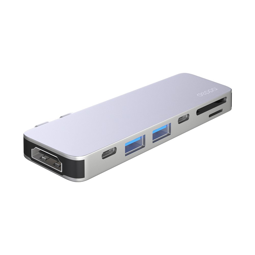 Переходник/многопортовый хаб Deppa 7 в 1 Silver для MacBook (73122)