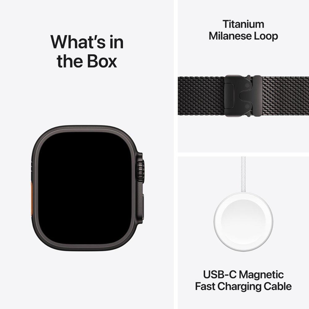 Умные часы Apple Watch Ultra 2 GPS + Cellular, 49mm Black Titanium Case with Black Titanium Milanese Loop - Medium