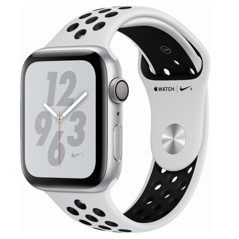 Часы Apple Watch Series 4 GPS 44mm (Silver Aluminum Case with Pure Platinum/Black Nike Sport Band) (MU6K2RU/A)