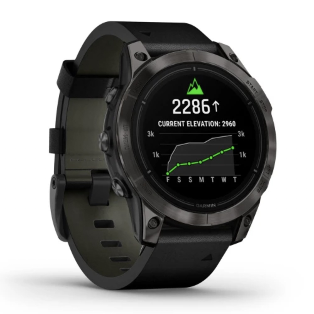 Умные часы Garmin epix Pro (Gen 2) – Sapphire Edition - 47 mm Carbon Grey DLC Titanium with Black Leather Band (010-02803-30)