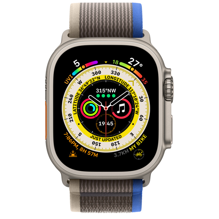 Умные часы Apple Watch Ultra 49 мм Titanium Case Trail Loop Blue/Gray M/L