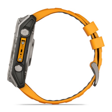 Умные часы Garmin fenix 8 – 51 mm AMOLED Sapphire titanium with a spark orange/graphite silicone band (010-02905-11)