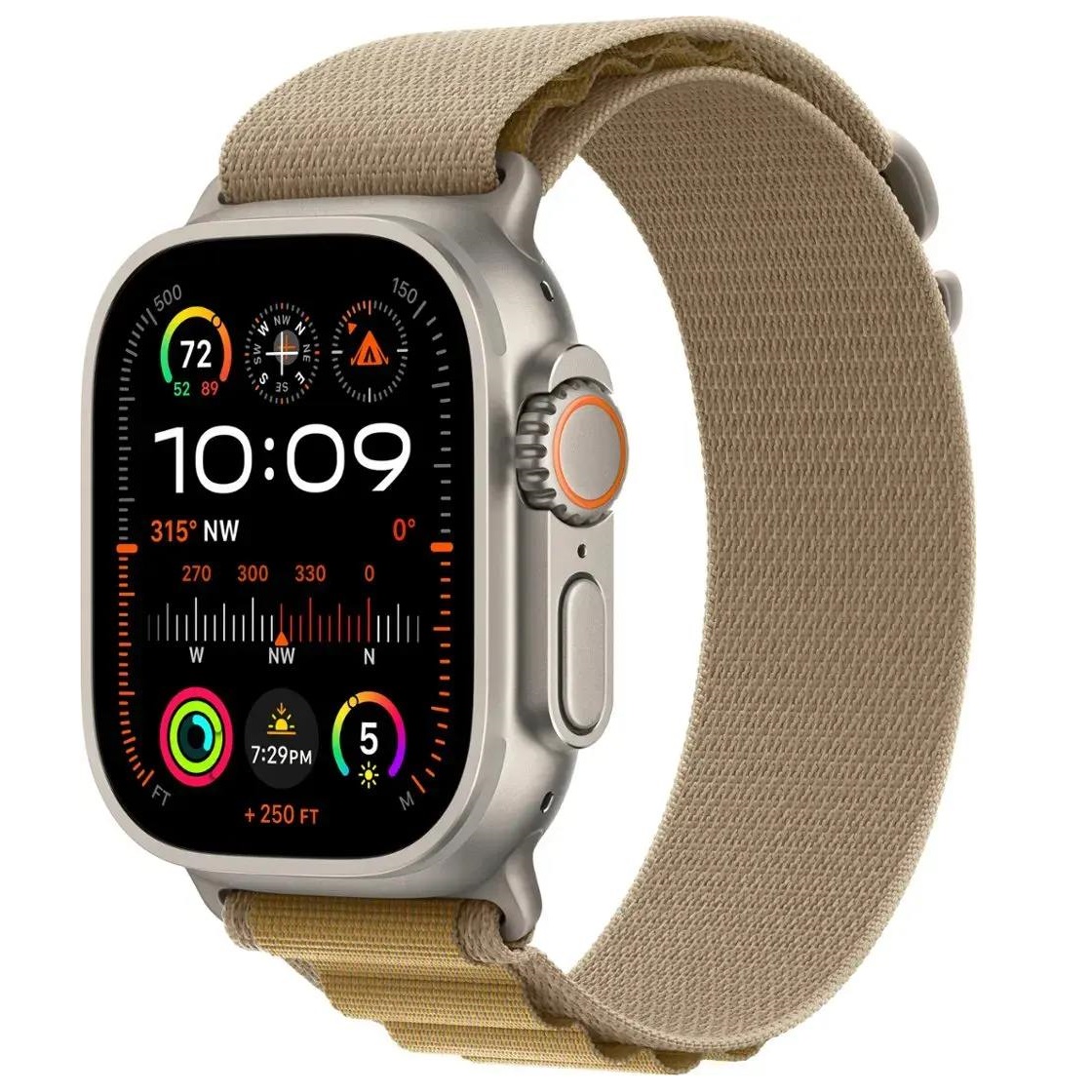 Умные часы Apple Watch Ultra 2 GPS + Cellular, 49mm Natural Titanium Case with Tan Alpine Loop - Medium