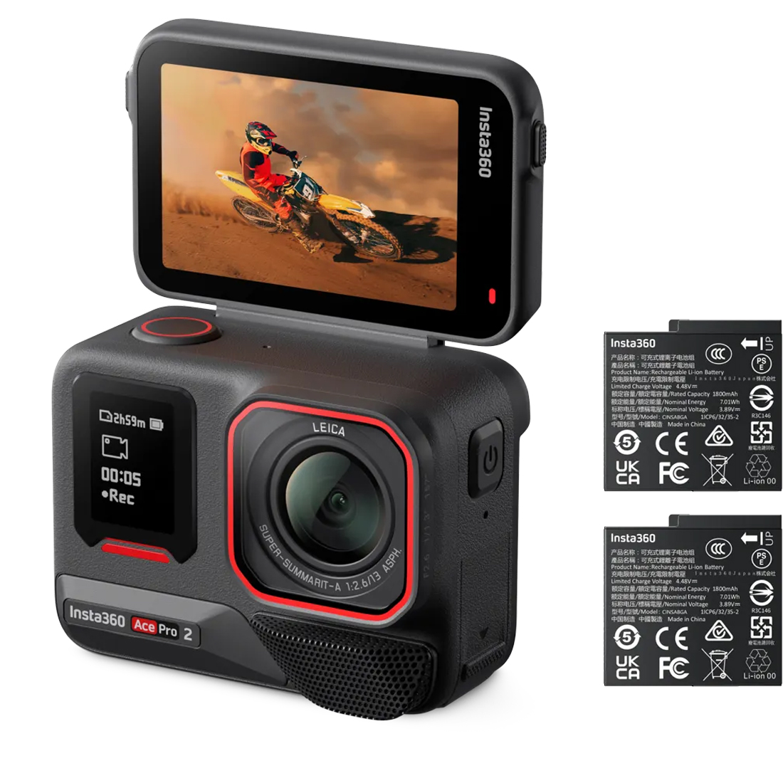 Экшн-камера Insta360 Ace Pro 2 Dual Battery Standard Bundle Midnight Black