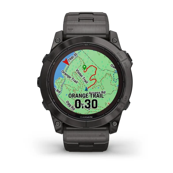 Умные часы Garmin fenix 7X Pro – Sapphire Solar Edition Carbon Gray DLC Titanium with Vented Titanium Bracelet (010-02778-30)