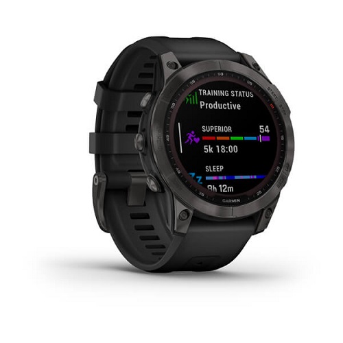 Умные часы Garmin fenix 7 – Sapphire Solar Edition Carbon Grey DLC Titanium with Black Band (010-02540-21)