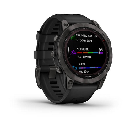 Умные часы Garmin fenix 7 – Sapphire Solar Edition Carbon Grey DLC Titanium with Black Band (010-02540-35)