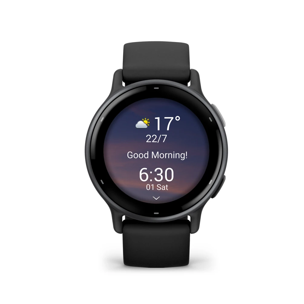 Умные часы Garmin vivoactive 5 Slate aluminium bezel with black case and silicone band (010-02862-10)
