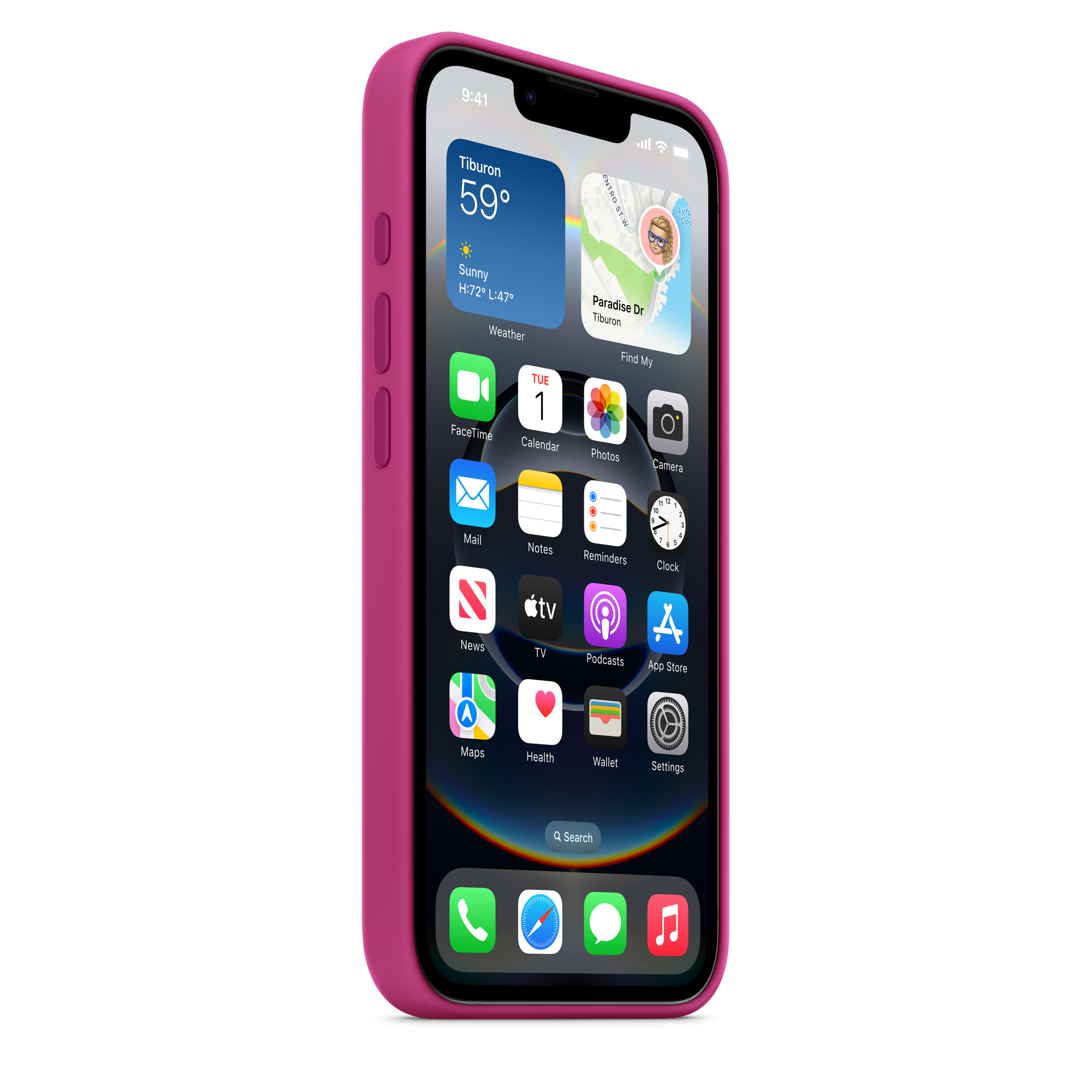 Силиконовый чехол Naturally Silicone Case with MagSafe Fuchsia для iPhone 16e