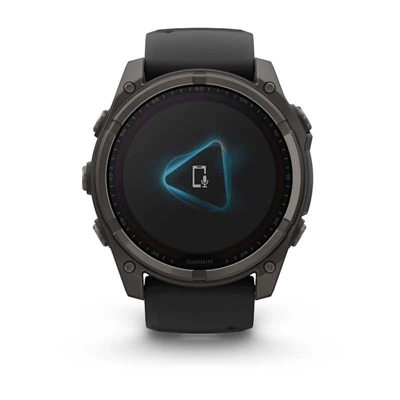 Умные часы Garmin fenix 8 – 51 mm Solar Sapphire carbon gray DLC titanium with black/pebble gray silicone (010-02907-11)