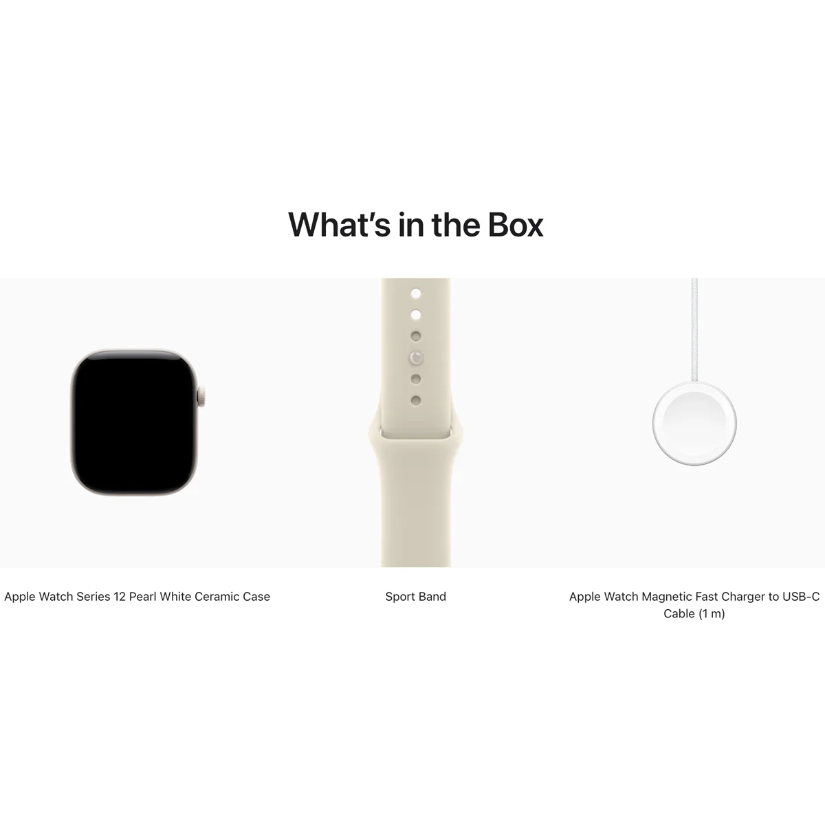 Умные часы Apple Watch Series 12 GPS + Cellular, 46mm Pearl White Ceramic Case with Sand Sport Band - M/L