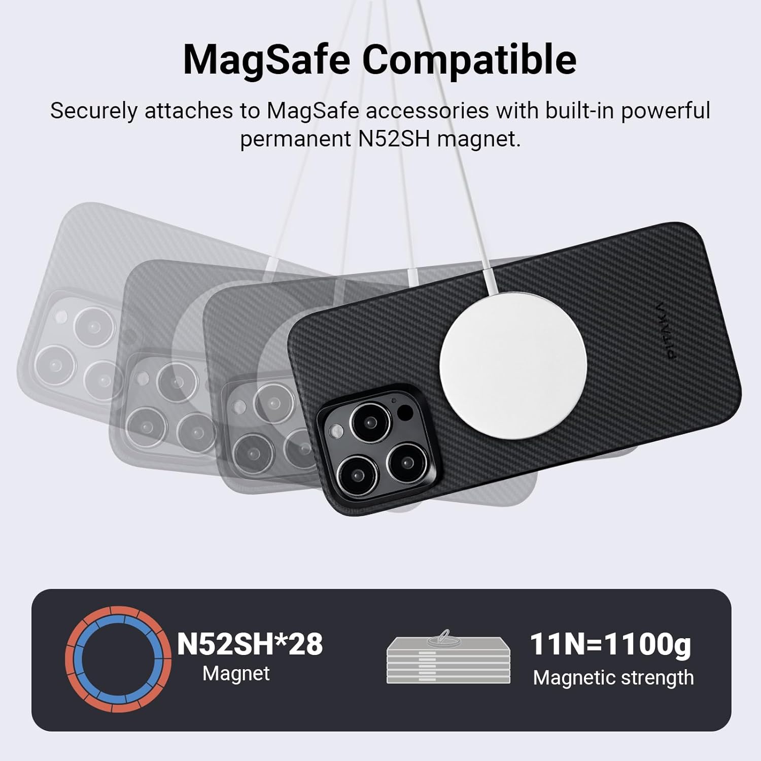 Чехол Pitaka MagEZ Case 4 для iPhone 15 Pro (6.1) Black/Grey Twill