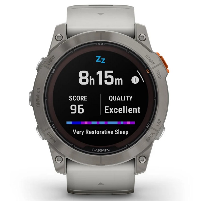 Умные часы Garmin fenix 7X Pro – Sapphire Solar Edition Titanium with Fog Gray/Ember Orange Band (010-02778-15)