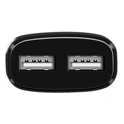 Сетевое зарядное устройство Hoco Dual USB Charger 2.4A Black для iPhone/iPad