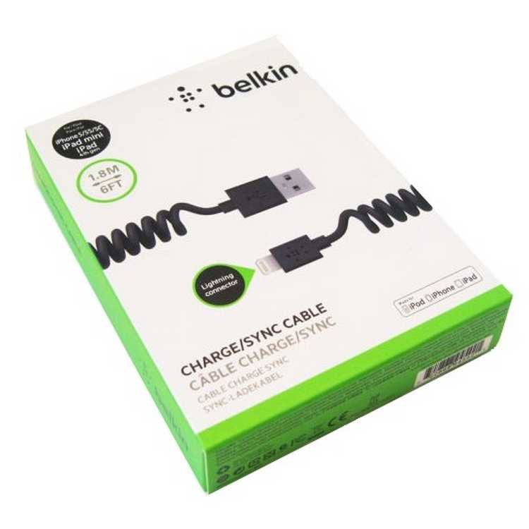 Кабель зарядки Belkin Charge/Sync Cable Lightning 1.8м Black для iPhone/iPad/iPod