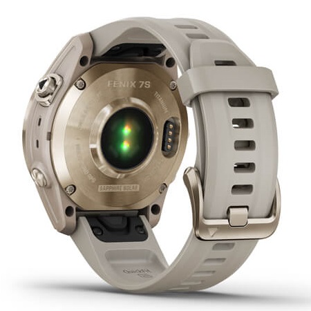 Умные часы Garmin fenix 7S – Sapphire Solar Edition Cream Gold Titanium with Light Sand Band (010-02539-21)