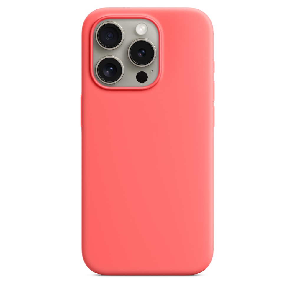 Силиконовый чехол Naturally Silicone Case with MagSafe Guava для iPhone 15 Pro