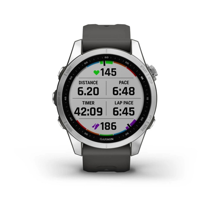 Умные часы Garmin fenix 7S – Standard Edition Silver with Graphite Band (010-02539-01)