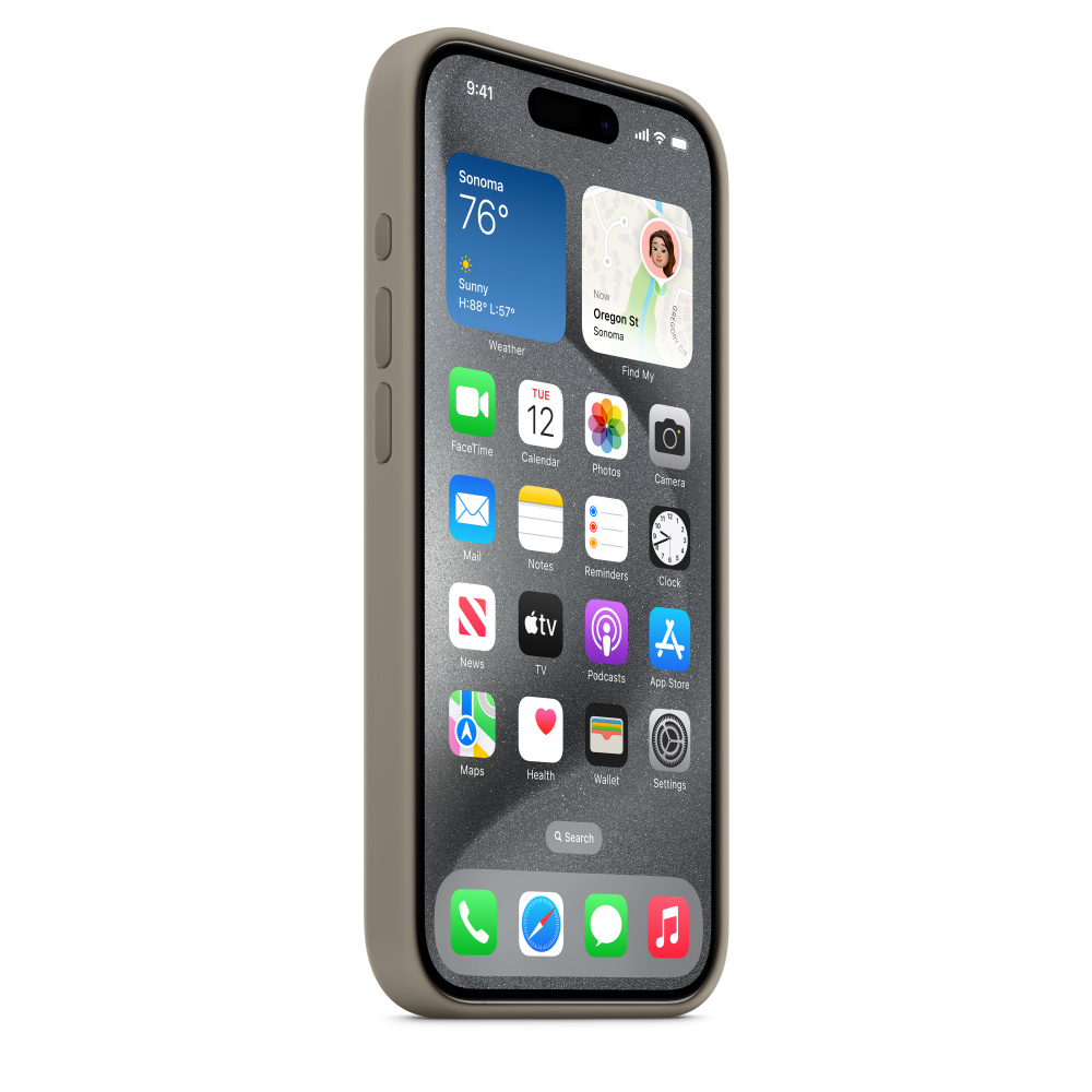 Силиконовый чехол Naturally Silicone Case with MagSafe Clay для iPhone 15 Pro