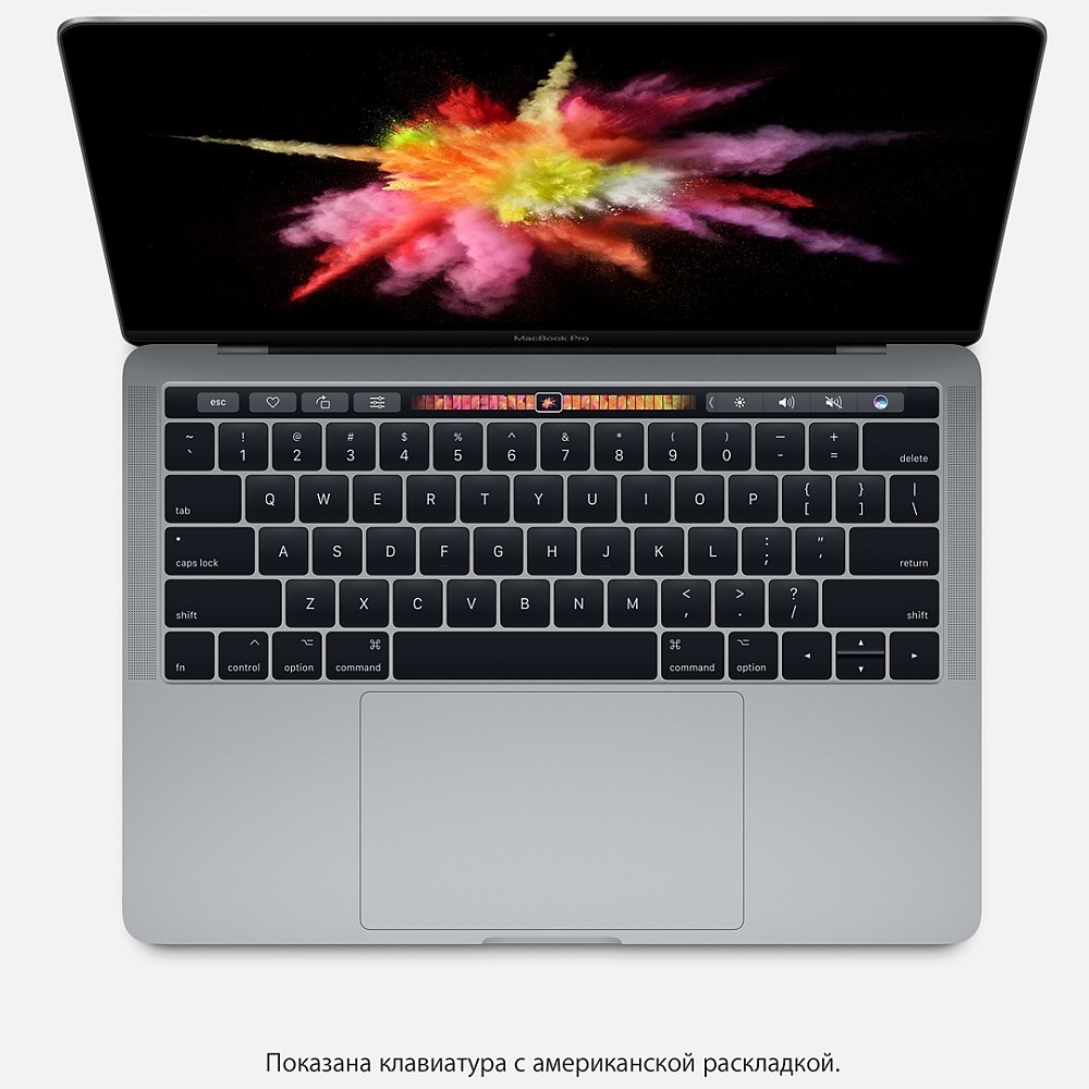 Ноутбук Apple MacBook Pro 13 with Retina display and Touch Bar Mid 2017 Space Gray (MPXW2RU/A) (Intel Core i5 3100 MHz/13.3/2560x1600/8Gb/512Gb SSD/DVD нет/Intel Iris Plus Graphics 650/Wi-Fi/Bluetooth/MacOS X)