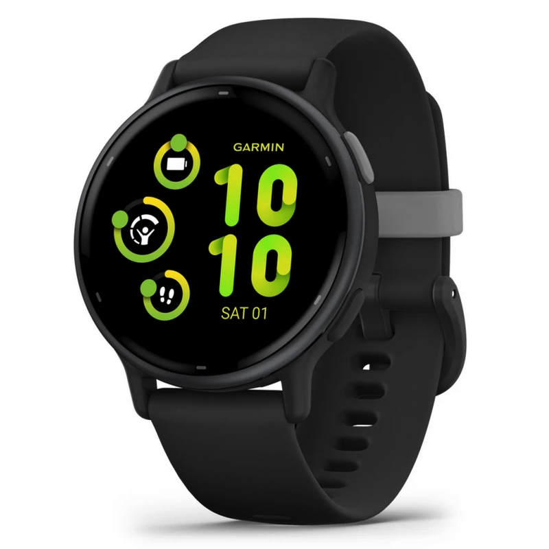 Умные часы Garmin vivoactive 5 Slate aluminium bezel with black case and silicone band (010-02862-10)