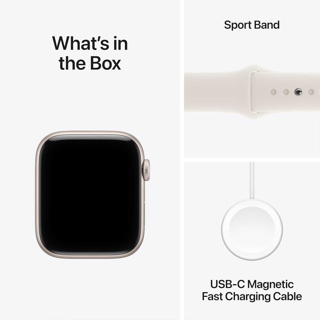 Умные часы Apple Watch SE 3 GPS, 40mm Starlight Aluminum Case with Starlight Sport Band - M/L