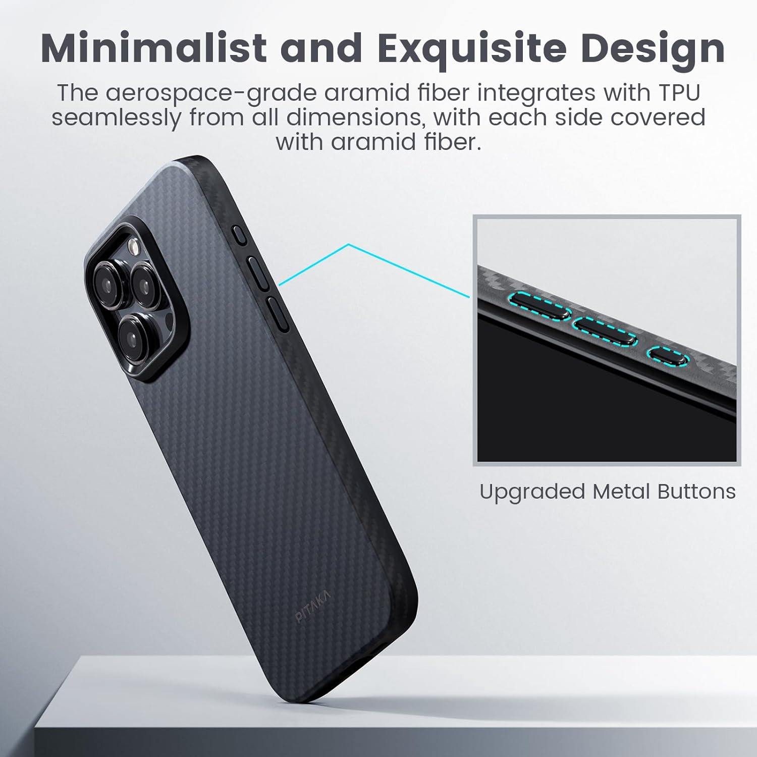 Чехол Pitaka MagEZ Case Pro 4 для iPhone 15 Pro (6.1) Black/Grey Twill