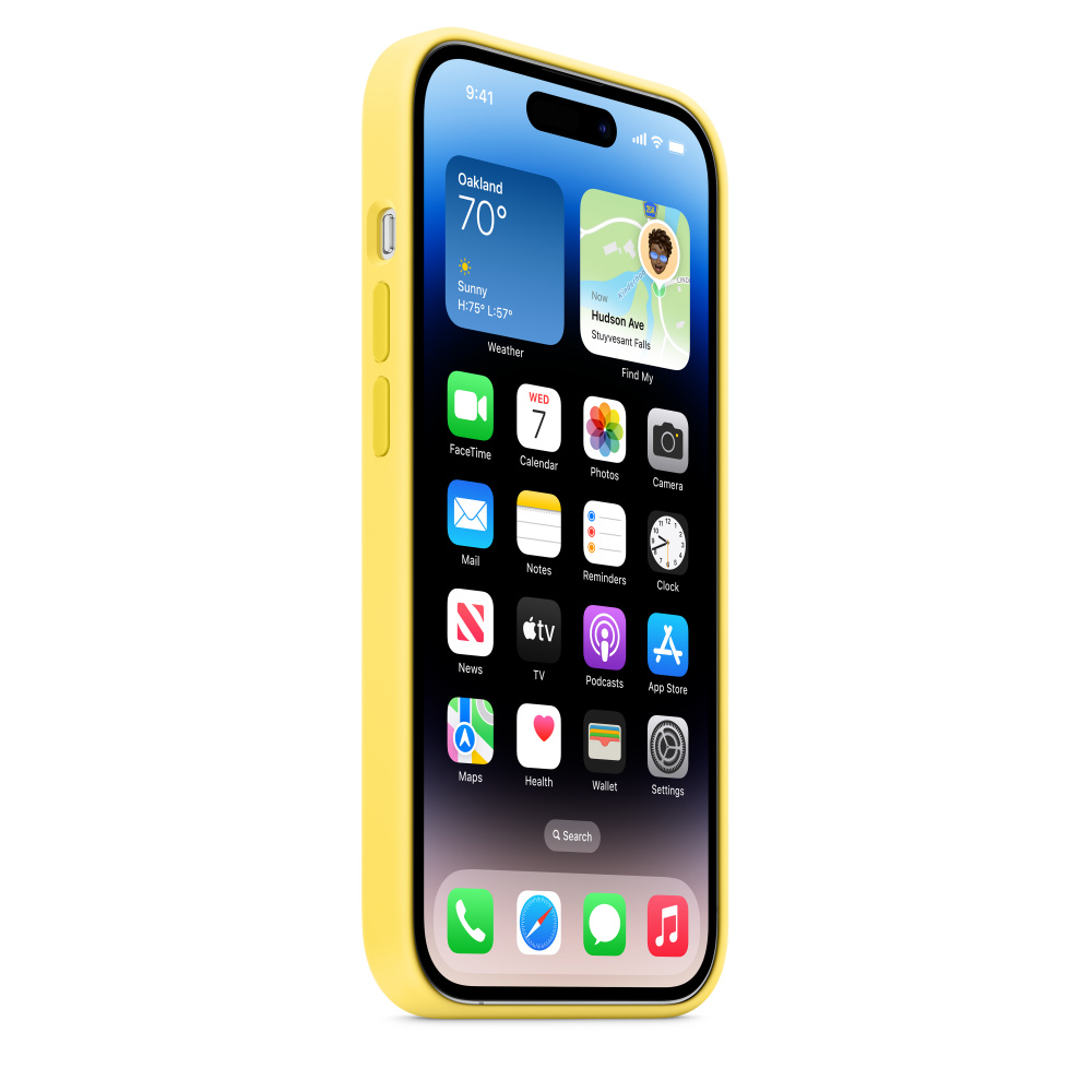 Силиконовый чехол Naturally Silicone Case with MagSafe Canary Yellow для iPhone 14 Pro