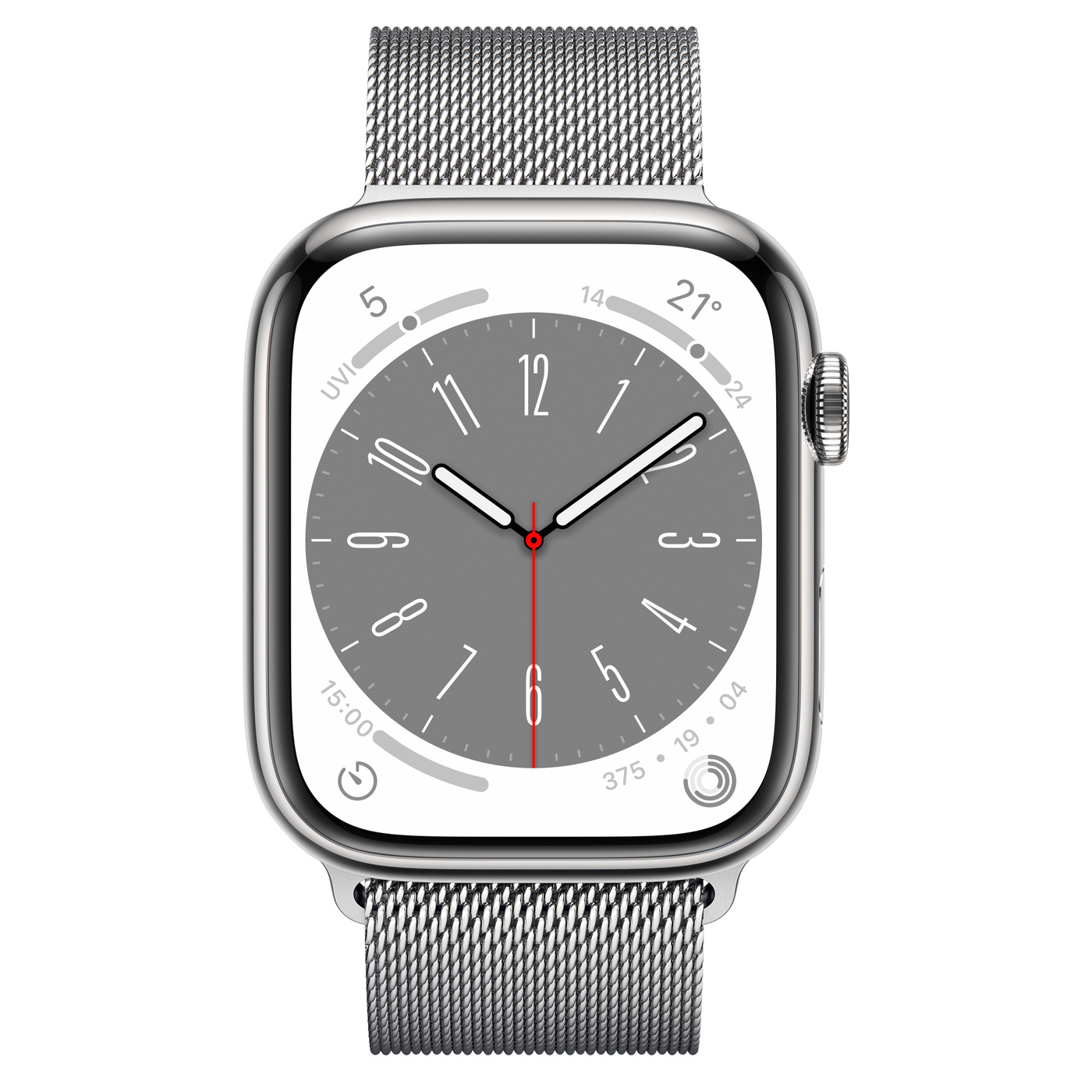 Часы Apple Watch Series 8 GPS + Cellular 45mm (Silver R Stainless Steel Case with Milanese Loop)