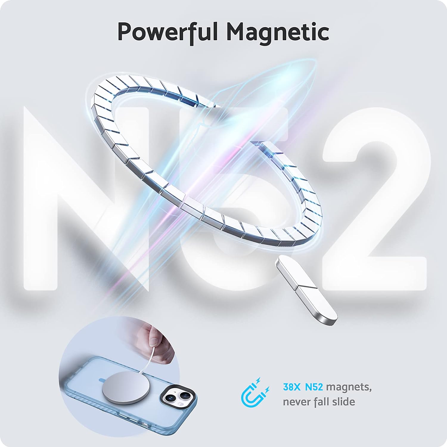 Чехол Gurdini Nano Series with Magsafe Blue для iPhone 15 Plus