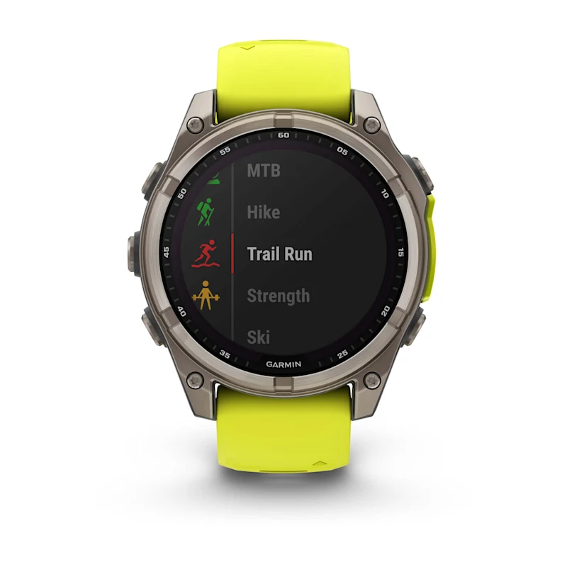 Умные часы Garmin fenix 8 – 47 mm Solar Sapphire titanium with an amp yellow/graphite silicone band (010-02906-21)