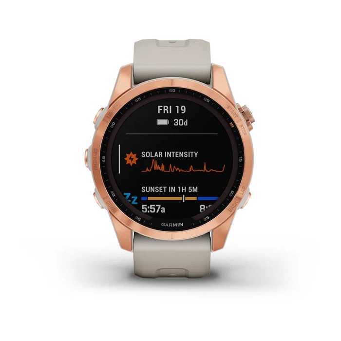 Умные часы Garmin fenix 7S – Solar Edition Rose Gold with Light Sand Band (010-02539-11)