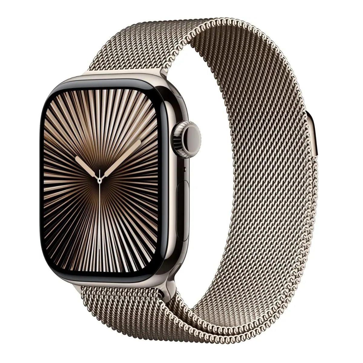 Умные часы Apple Watch Series 10 GPS + Cellular, 42mm Natural Titanium Case with Natural Milanese Loop