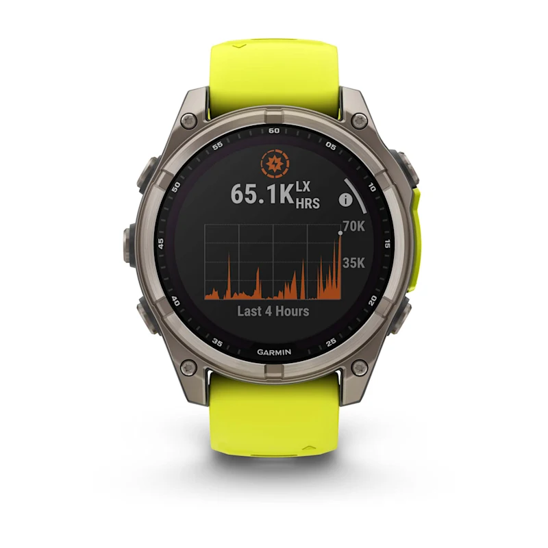 Умные часы Garmin fenix 8 – 47 mm Solar Sapphire titanium with an amp yellow/graphite silicone band (010-02906-21)