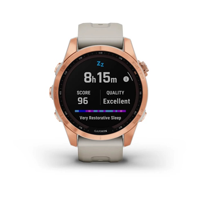 Умные часы Garmin fenix 7S – Solar Edition Rose Gold with Light Sand Band (010-02539-11)